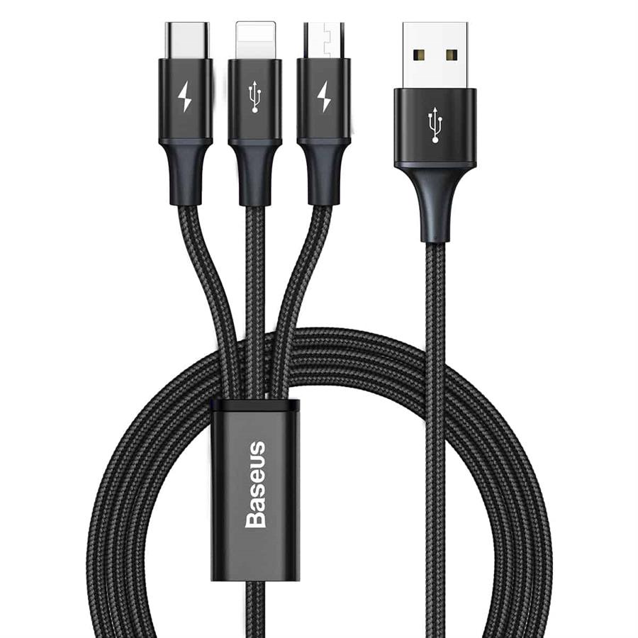 Cable USB Rapid Series a Lightning + Type C + Micro